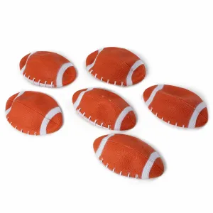 5" Deflated Brown Rubber Footballs (6)