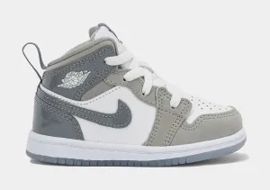 Air Jordan 1 Mid SE Infant Toddler Lifestyle Shoes (White/Grey)