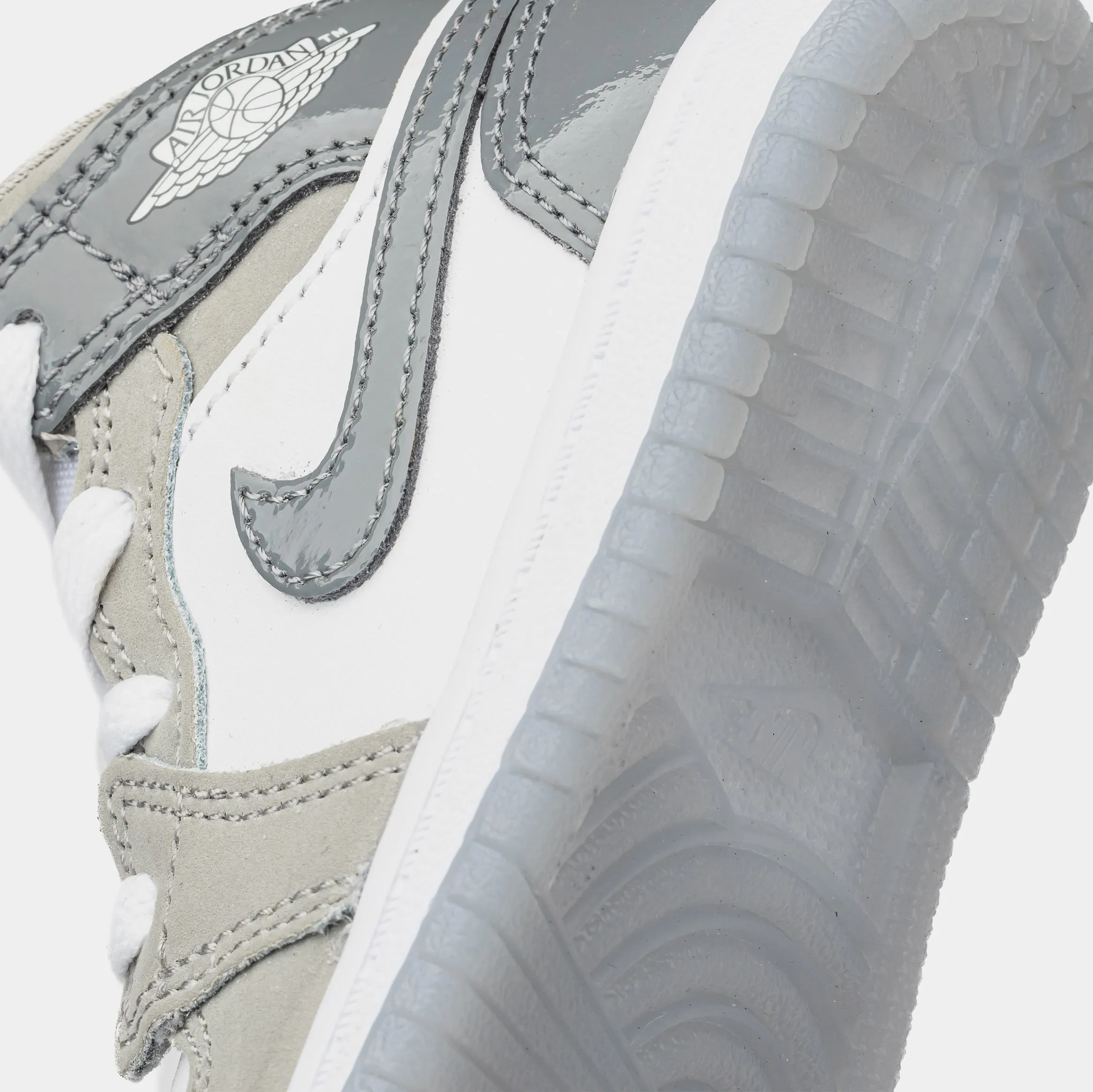 Air Jordan 1 Mid SE Infant Toddler Lifestyle Shoes (White/Grey)