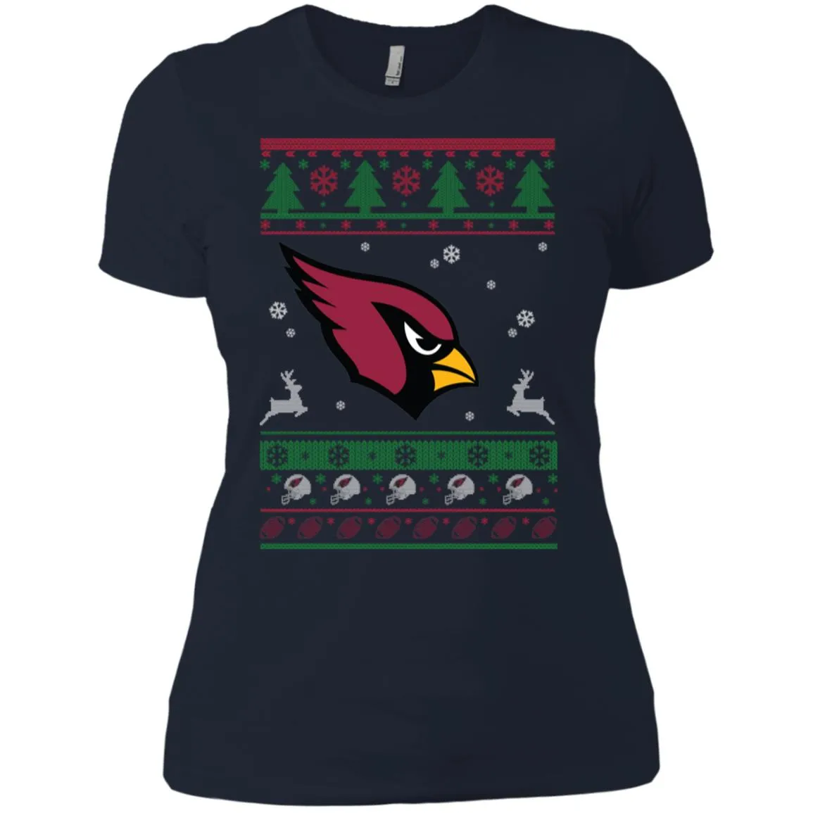 Arizona Cardinals Logo Football Teams Ugly Christmas Sweater Women T-Shirt