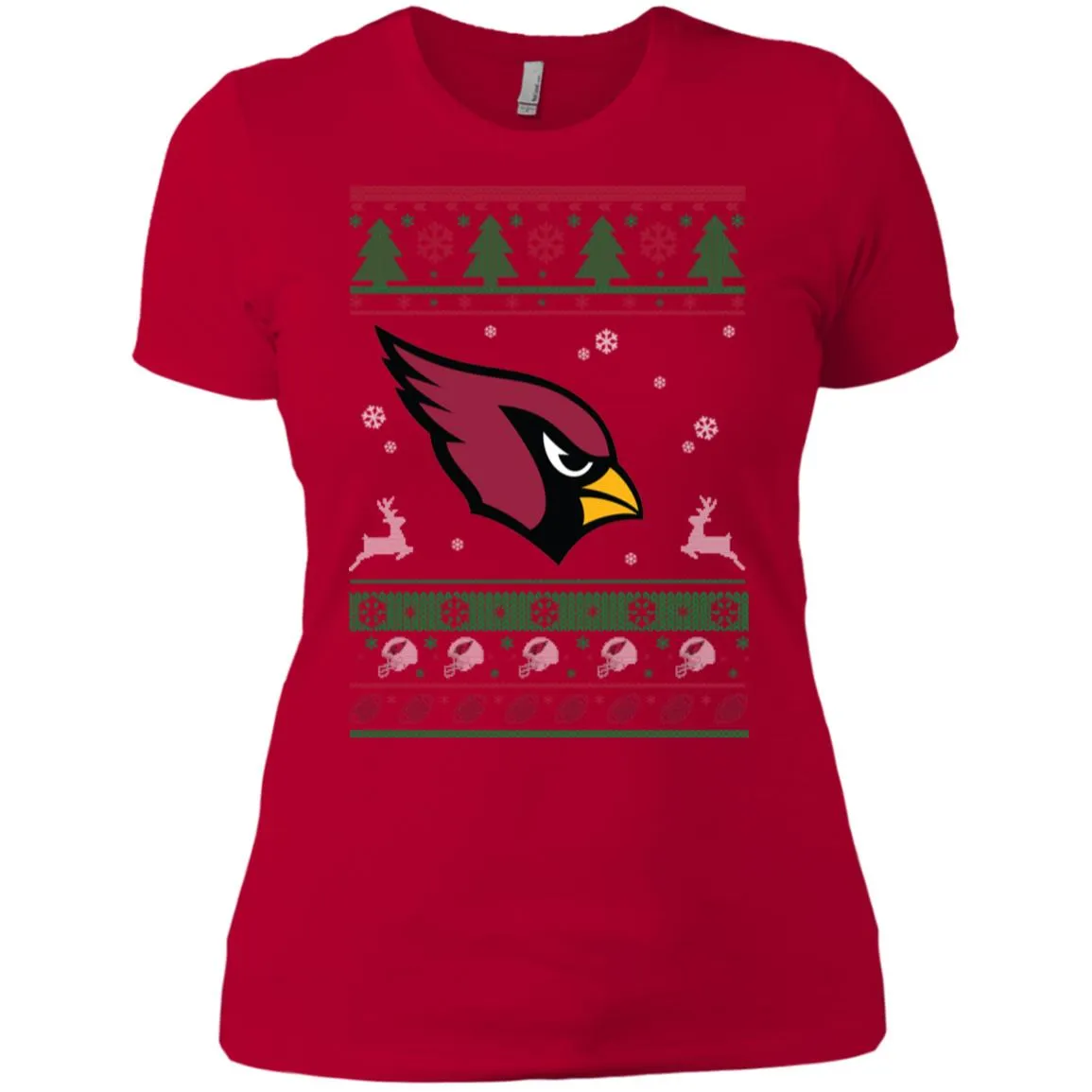 Arizona Cardinals Logo Football Teams Ugly Christmas Sweater Women T-Shirt