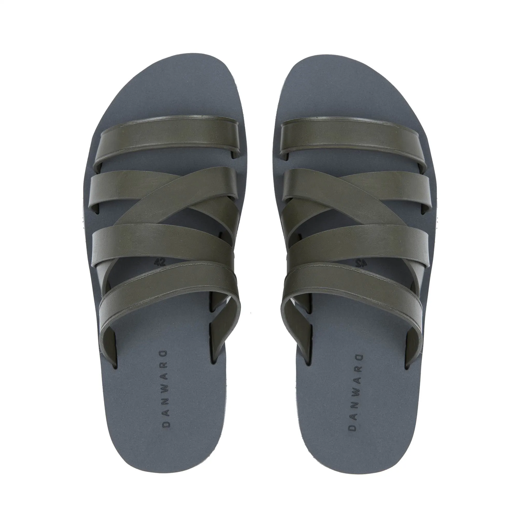 asymmetrical multi-strapped sandal with micro sole
