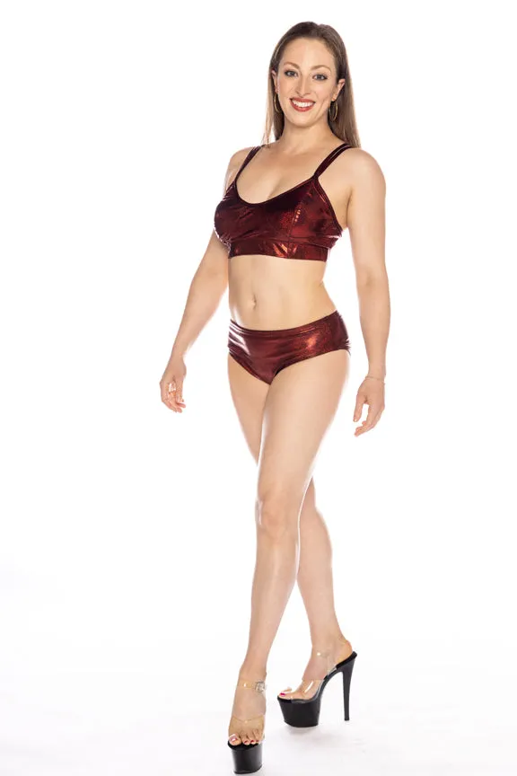 Bikini, (Ruby Red Twinkle, scrunch-back)