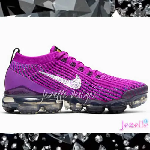 Bling VaporMax Flyknit 3 w/Ultra Premium Crystals(Vivid Purple)