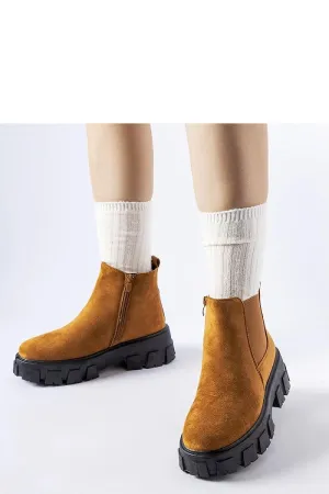 Brown low shoes with a massive sole
