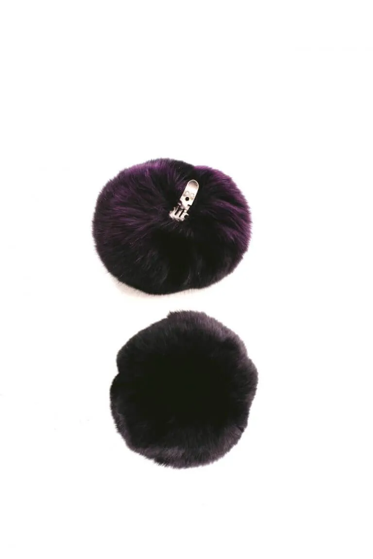 Chinchilla Fur Shoe Clips In Purple