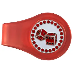 Dice (Red) Golf Ball Marker With Colored Clip