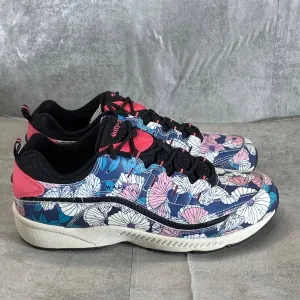 EASY SPIRIT Women's Black/Coral Floral Romy Lace-Up Walking Shoes SZ 8.5