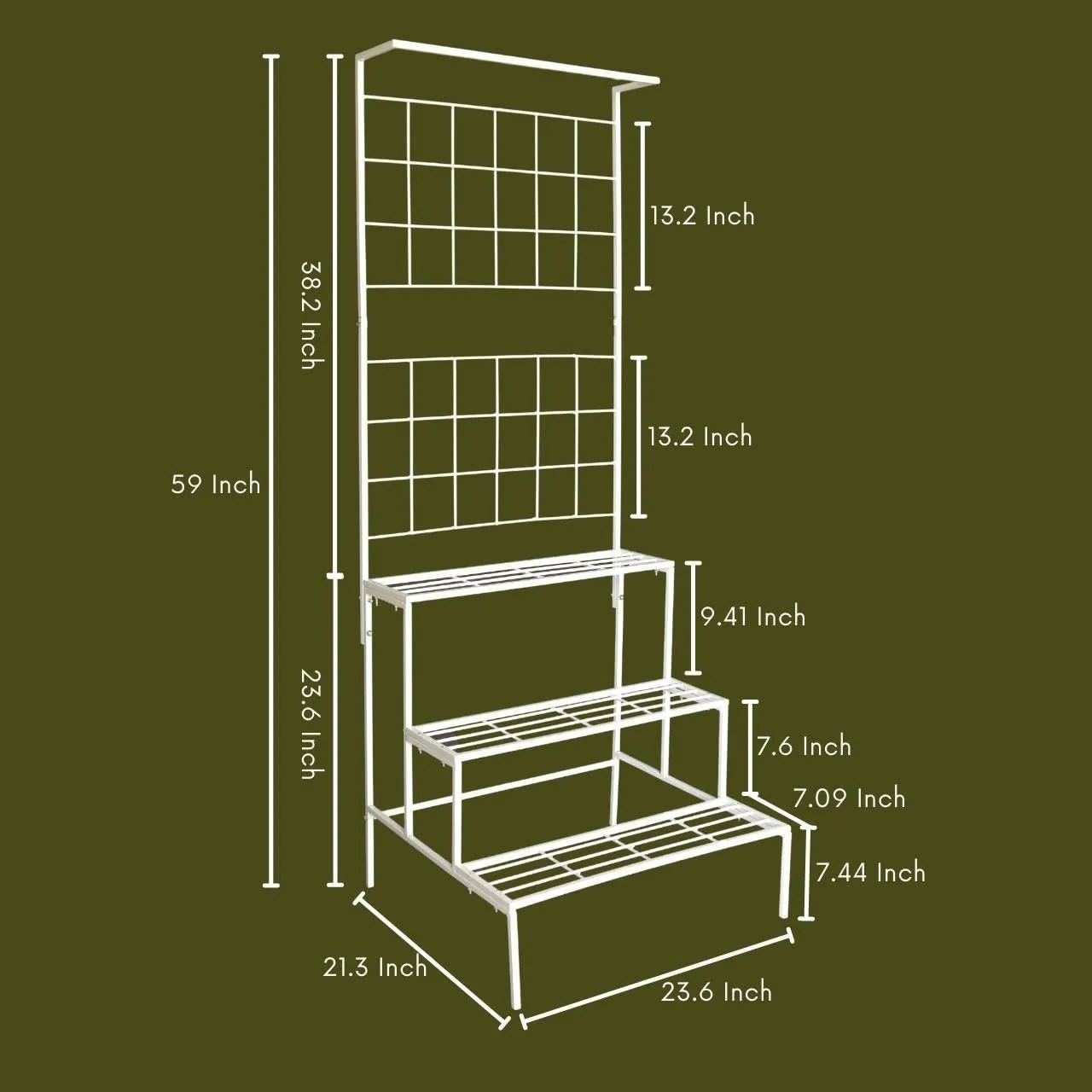 ecofynd Bloom Plant Stand for Balcony, 4 Tier Metal Planter Holder for Living Room, 3 Steps Flower Pot Stand for Multi Plants, Big Rack for Home Indoor Outdoor Garden (PS007-WHT)