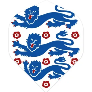 England Football Dart Flights - Official Licensed - 100 Micron - No2 - Std - F3 - 3 Lions