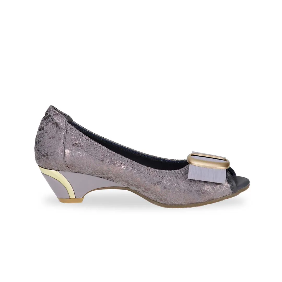 [EXTRA 20% off at cart] Vintage Print Arch-support Pumps with Ribbon Buckle [ODD SIZES LEFT]]