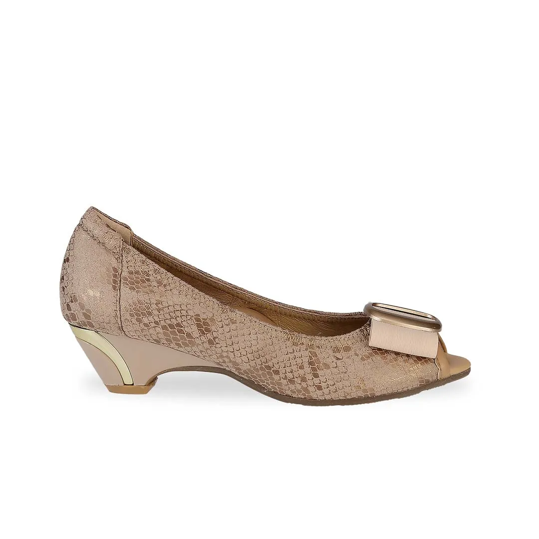 [EXTRA 20% off at cart] Vintage Print Arch-support Pumps with Ribbon Buckle [ODD SIZES LEFT]]