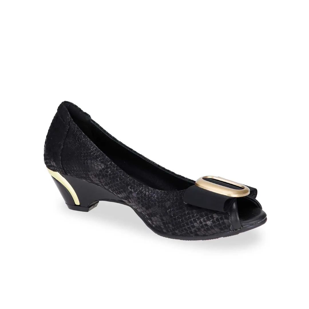 [EXTRA 20% off at cart] Vintage Print Arch-support Pumps with Ribbon Buckle [ODD SIZES LEFT]]