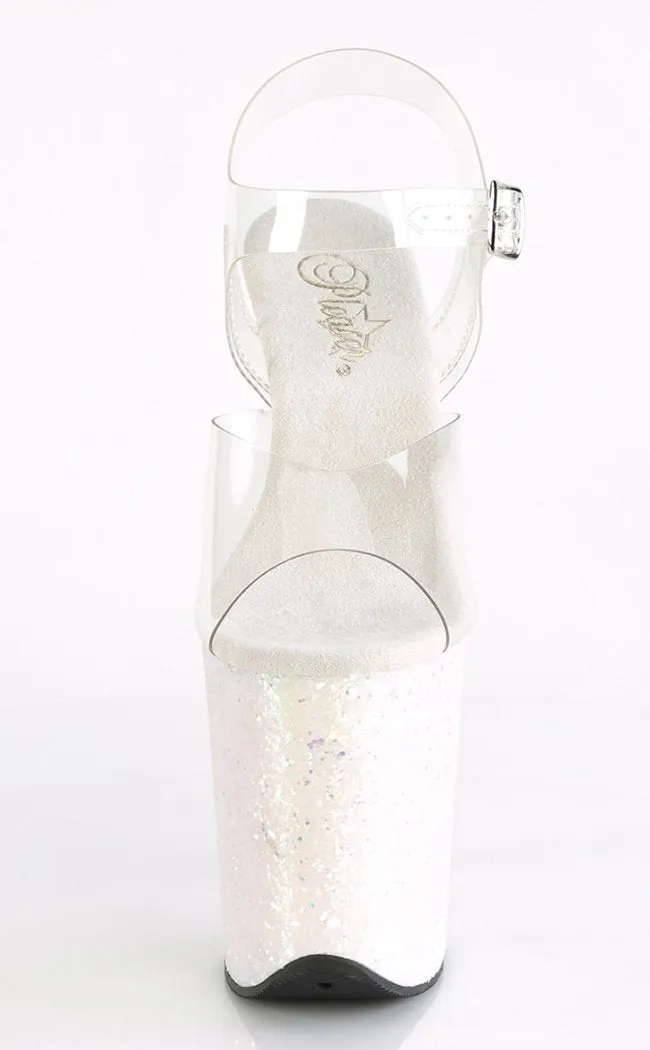 FLAMINGO-808LG Opalescent Multi Glitter Heels