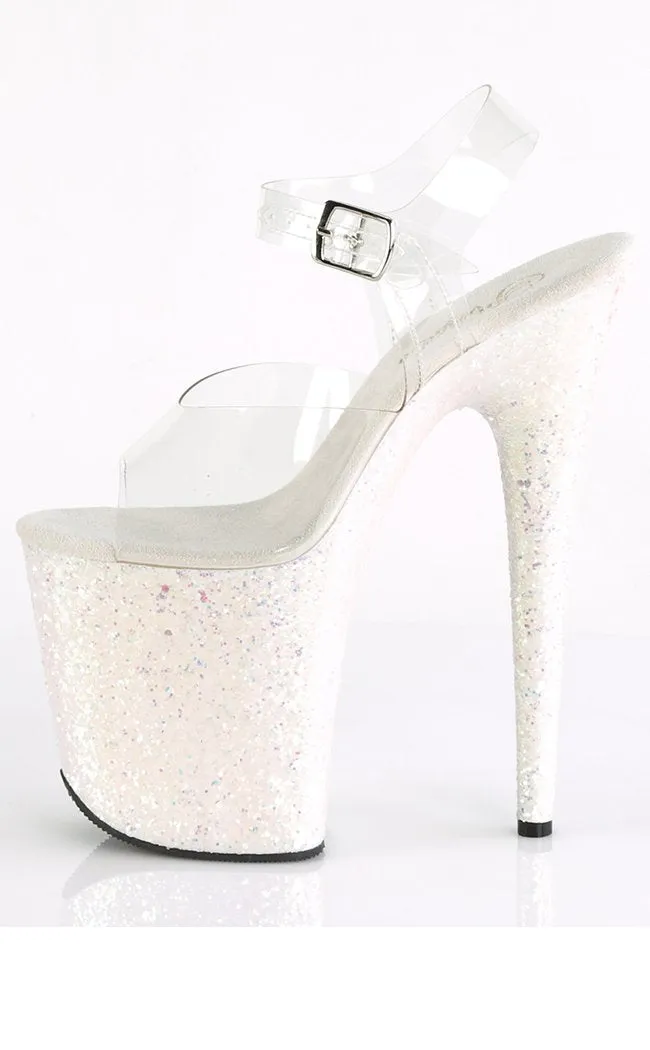 FLAMINGO-808LG Opalescent Multi Glitter Heels