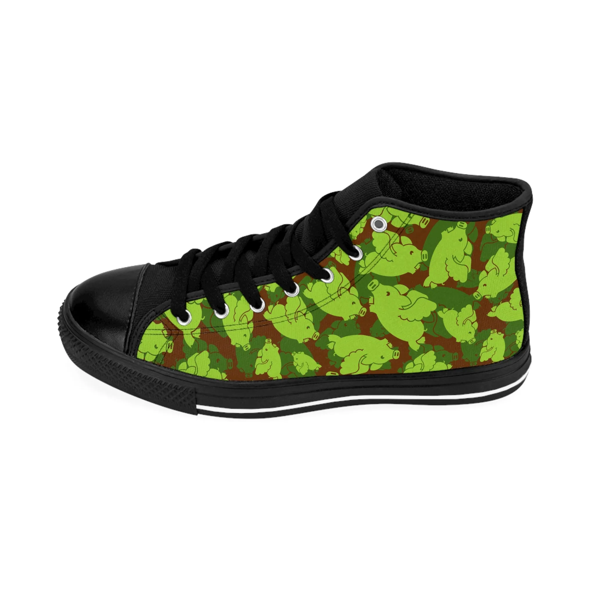 Flying Green Pigs Women's Classic Sneakers