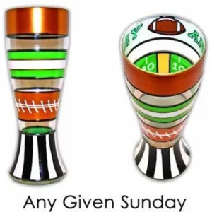 Football Hand Painted Pilsner Glass