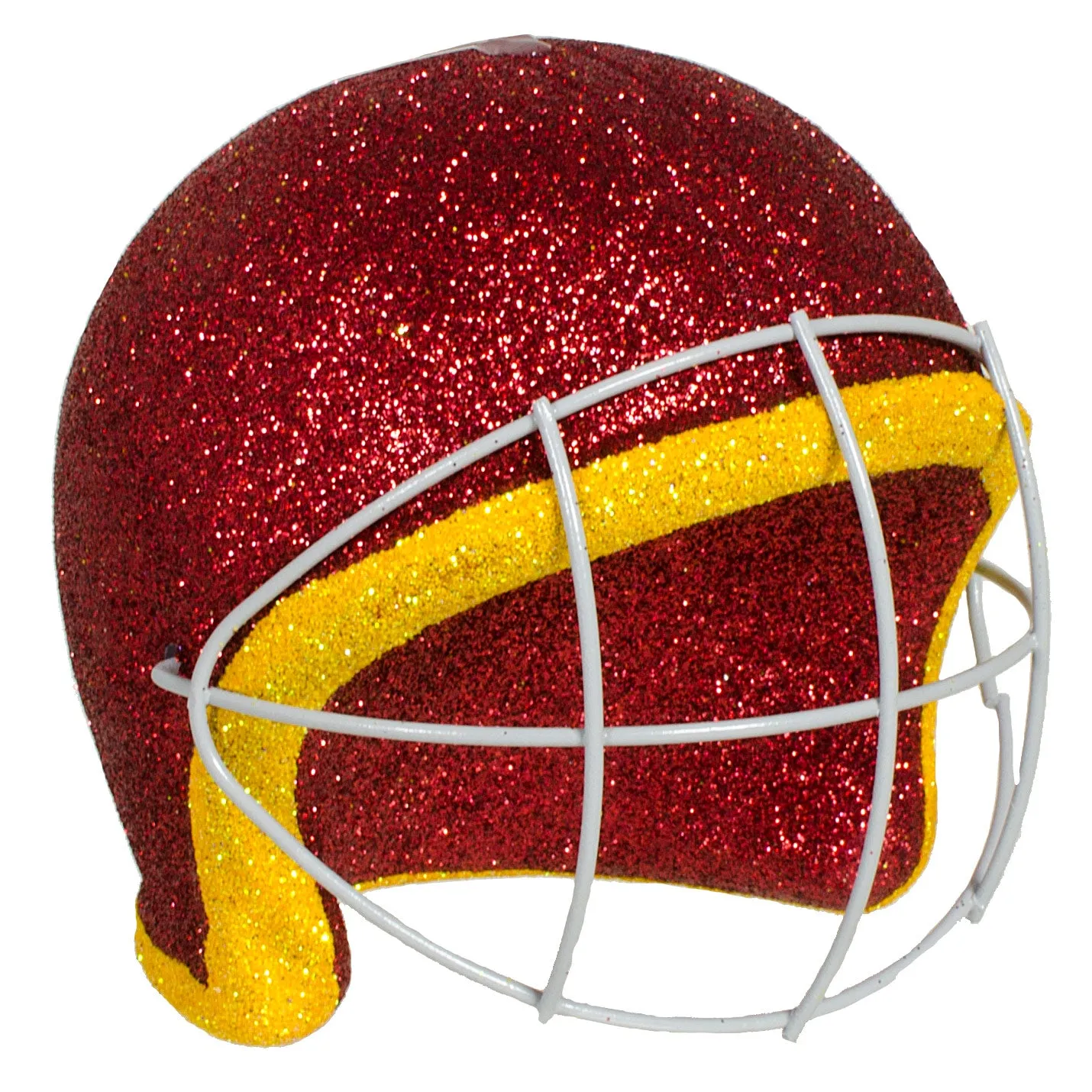 Football Helmet Ornament: Crimson Red & Yellow (4")