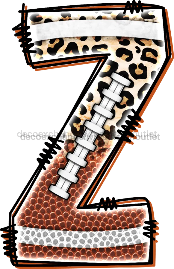 Football Initial Sign, Football Door Hanger, wood sign, DECOE-W-301-DH-Z, 22" Door Hanger