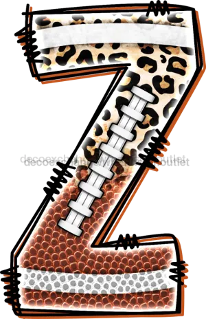 Football Initial Sign, Football Door Hanger, wood sign, DECOE-W-301-DH-Z, 22" Door Hanger