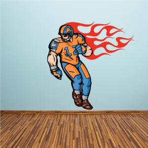 Football Player Wall Decal - Vinyl Sticker - Car Sticker - Die Cut Sticker - CDSCOLOR024