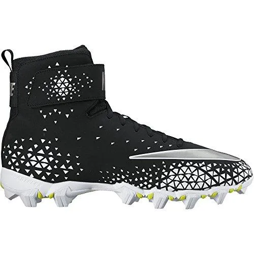 Force Savage Shark Football Cleat Black/Metallic Silver/White Size 9.5 M Us