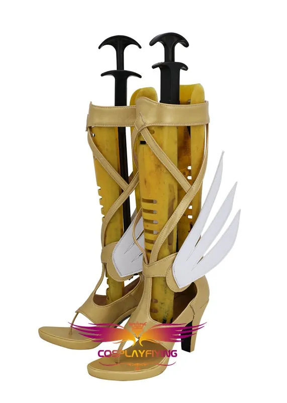 Game Overwatch (OW) Mercy Angela Ziegler Cosplay Shoes Boots Custom Made for Adult Men and Women Halloween Carnival