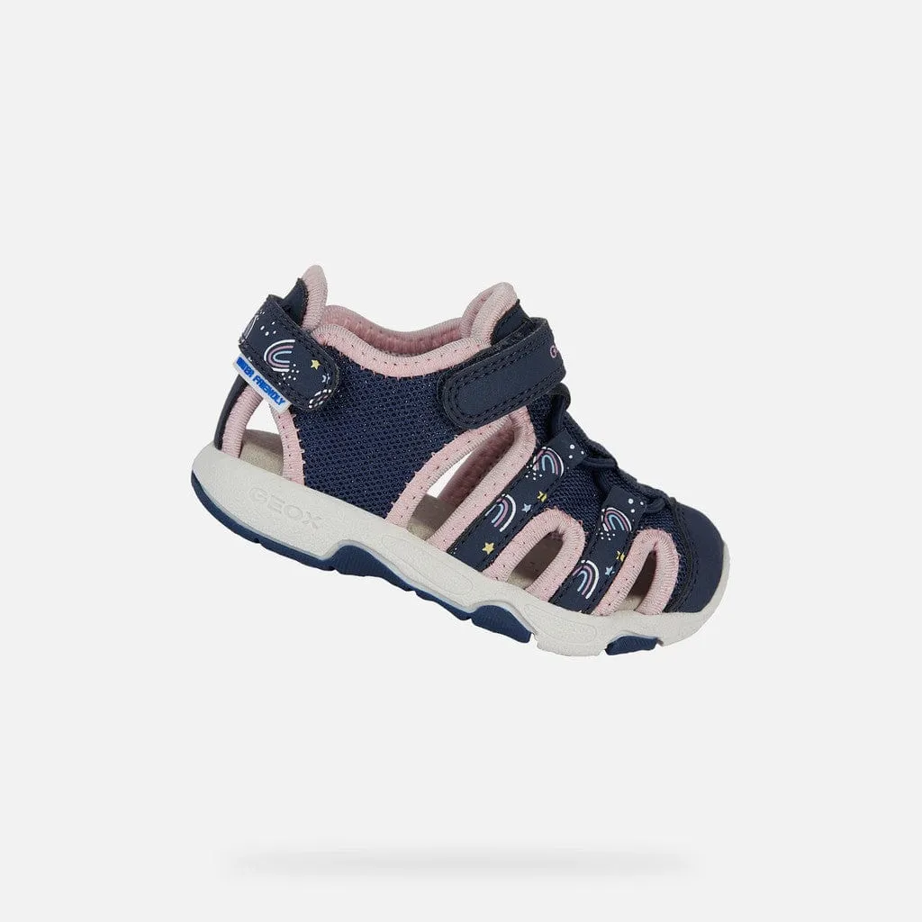GEOX Toddler Multy Closed toe Sandals Navy/Light Pink