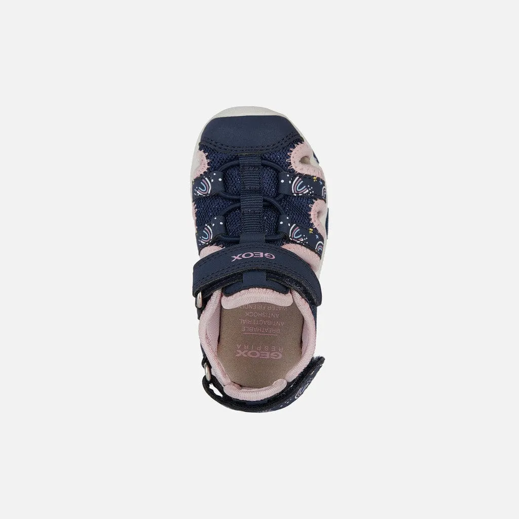 GEOX Toddler Multy Closed toe Sandals Navy/Light Pink