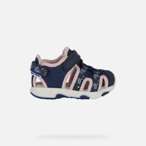 GEOX Toddler Multy Closed toe Sandals Navy/Light Pink