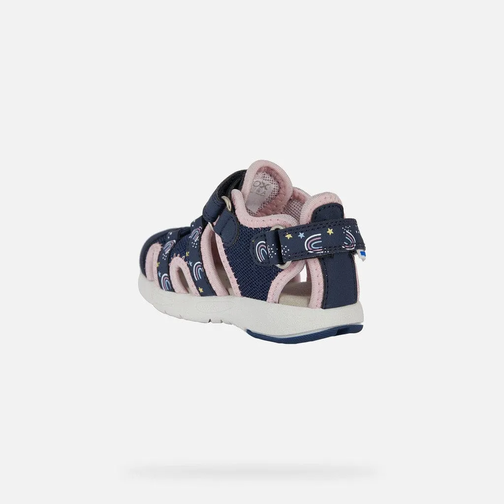 GEOX Toddler Multy Closed toe Sandals Navy/Light Pink