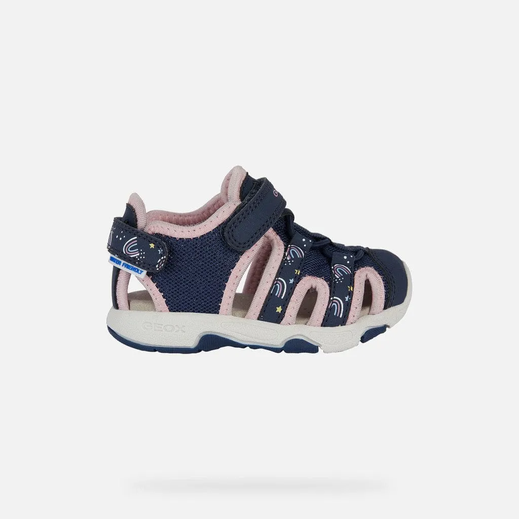GEOX Toddler Multy Closed toe Sandals Navy/Light Pink