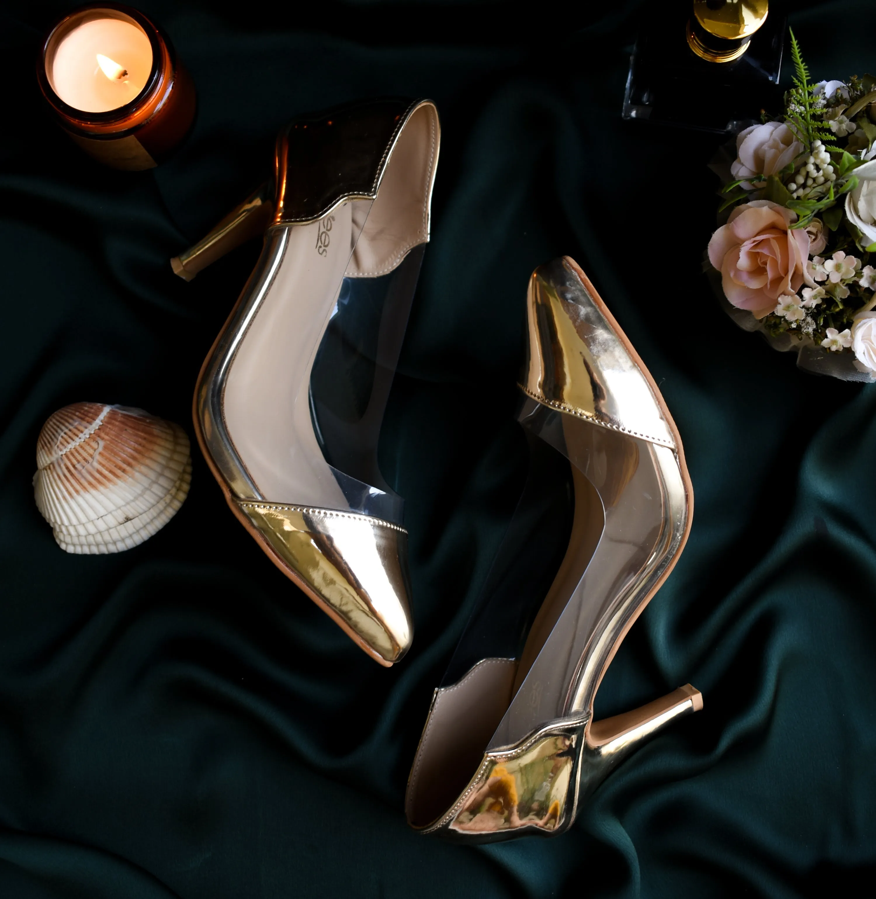 Jack Jees Dazzling Heels Golden