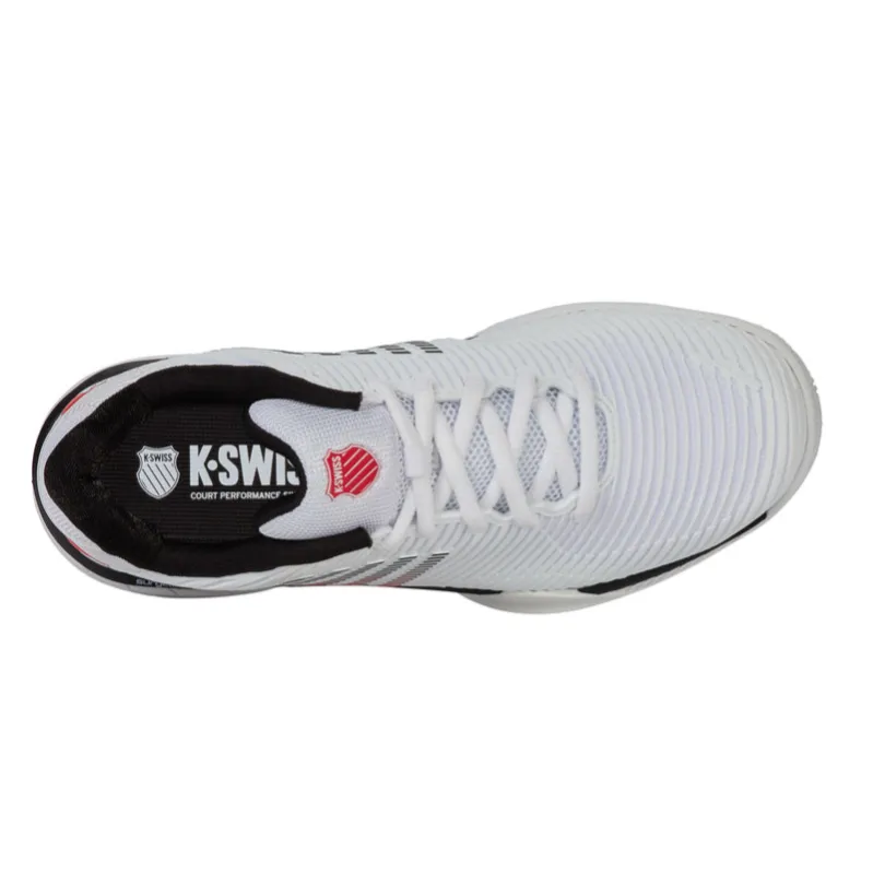 K-Swiss Hypercourt Express 2 White/Black/Mars Red Men's Tennis Shoes
