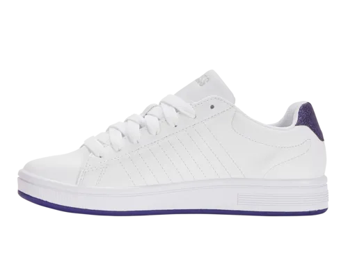 K-Swiss Women's Court Shield White Dawn Blue Blue Metallic Shoes