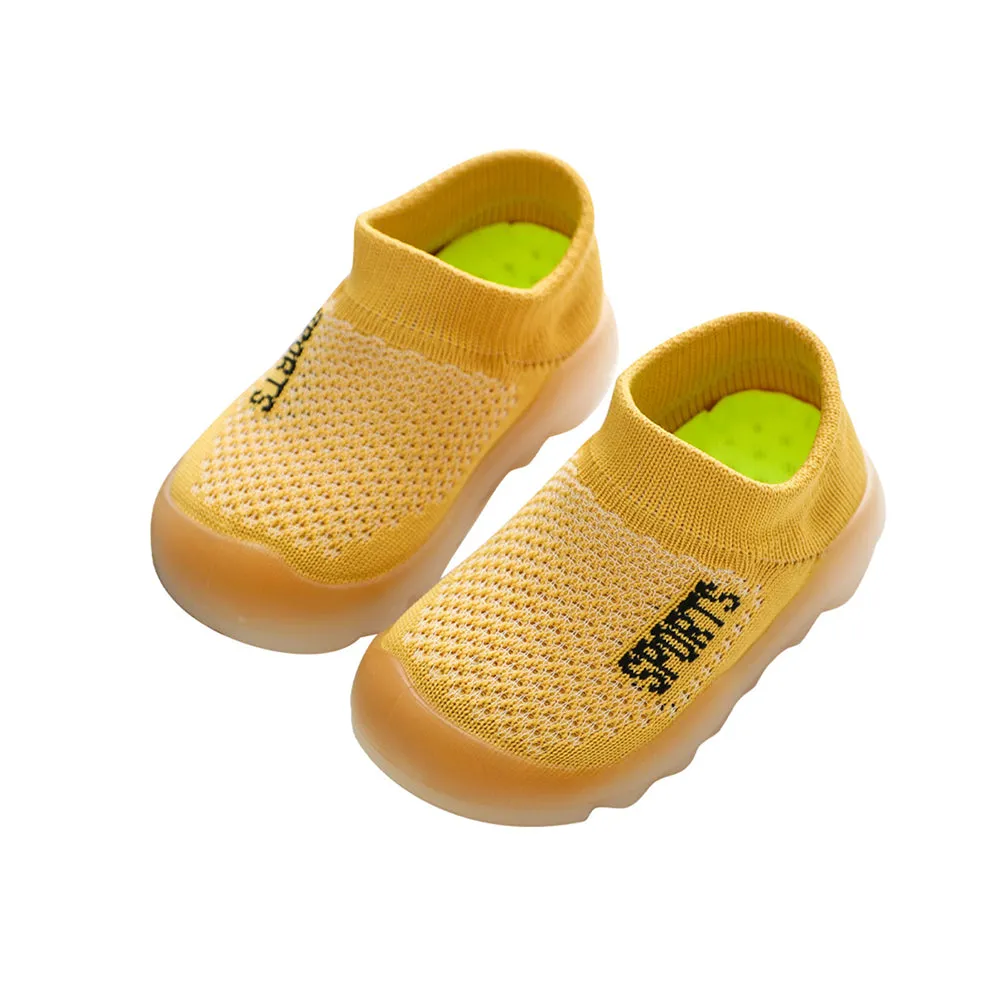 Kids Boys Girls Mesh Breathable Anti-Slip Sneakers Infant First Walking Sock Shoes