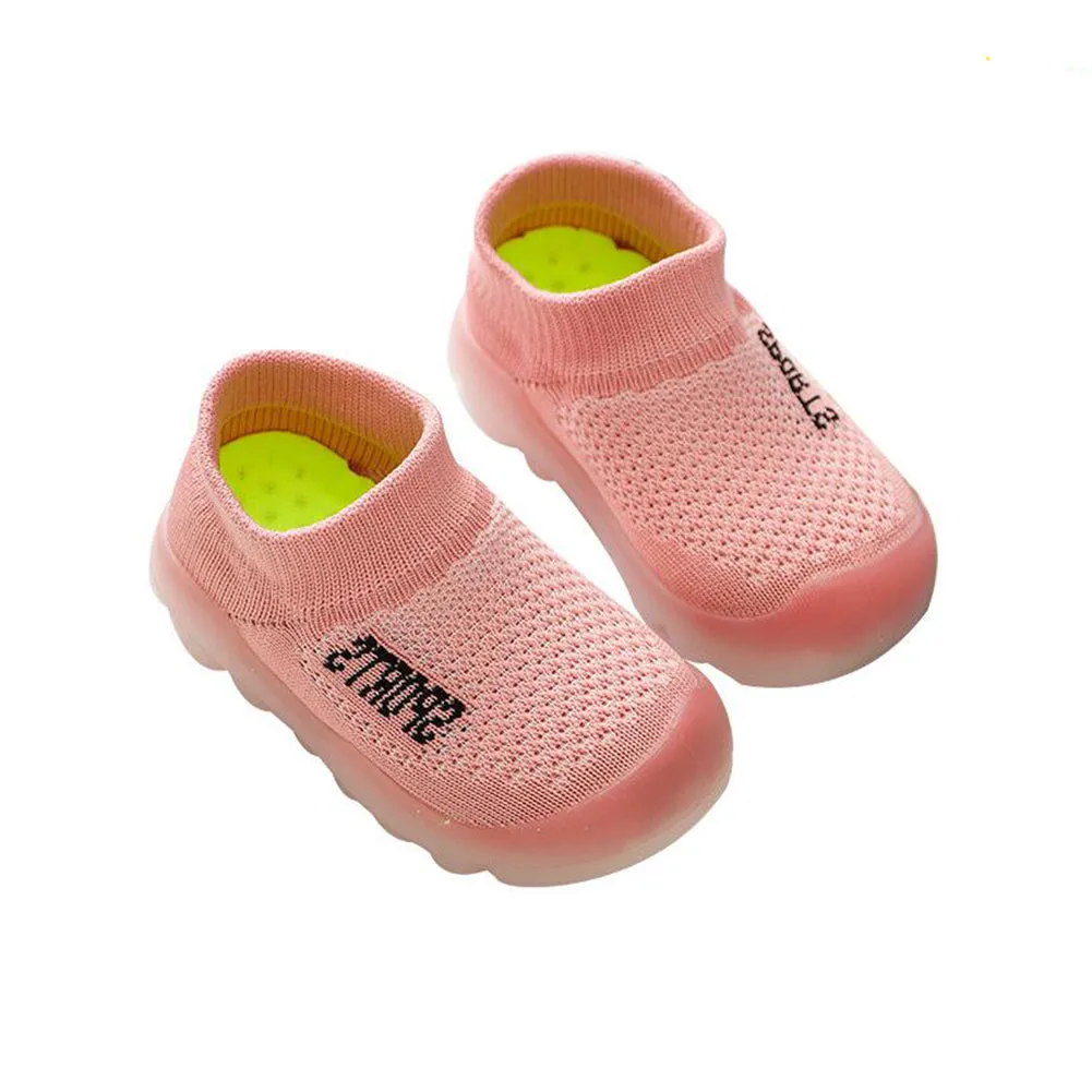 Kids Boys Girls Mesh Breathable Anti-Slip Sneakers Infant First Walking Sock Shoes