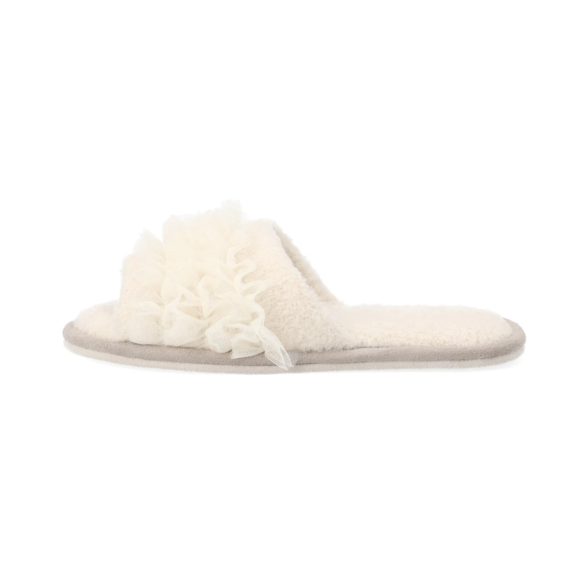 Knit Frill Room Shoes Ivory