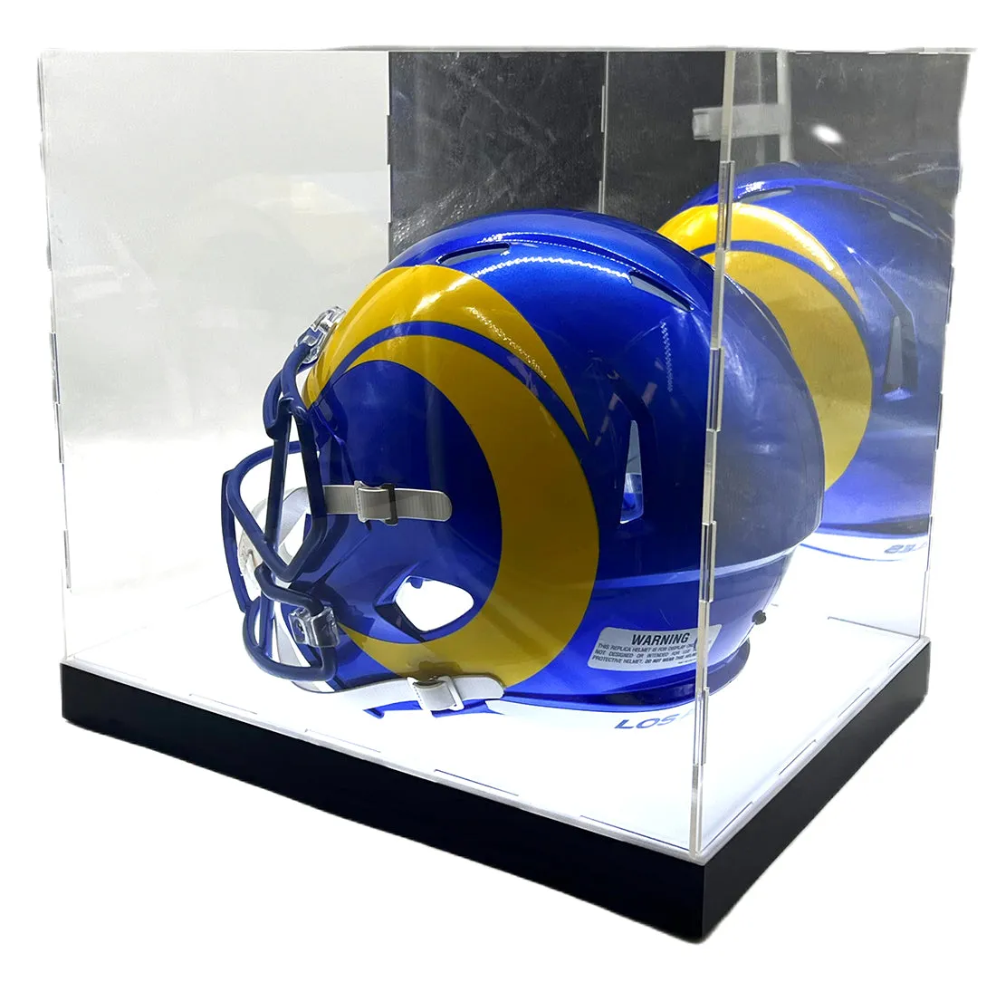 LED Lights Full Size Football Helmet or Sneakers Acrylic Display Case Showcase Box UV  Mirror Memorabilia Storage Box with Base Dustproof