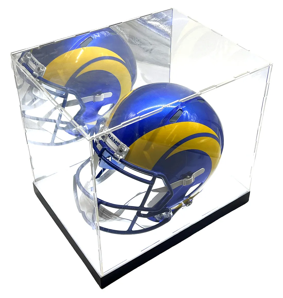 LED Lights Full Size Football Helmet or Sneakers Acrylic Display Case Showcase Box UV  Mirror Memorabilia Storage Box with Base Dustproof