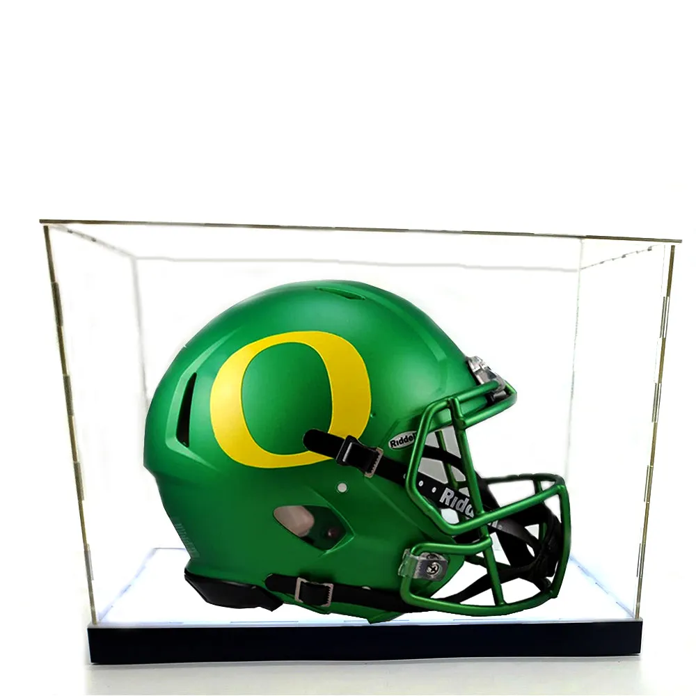 LED Lights Full Size Football Helmet or Sneakers Acrylic Display Case Showcase Box UV  Mirror Memorabilia Storage Box with Base Dustproof