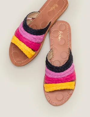Leonora Raffia Slides-Multi