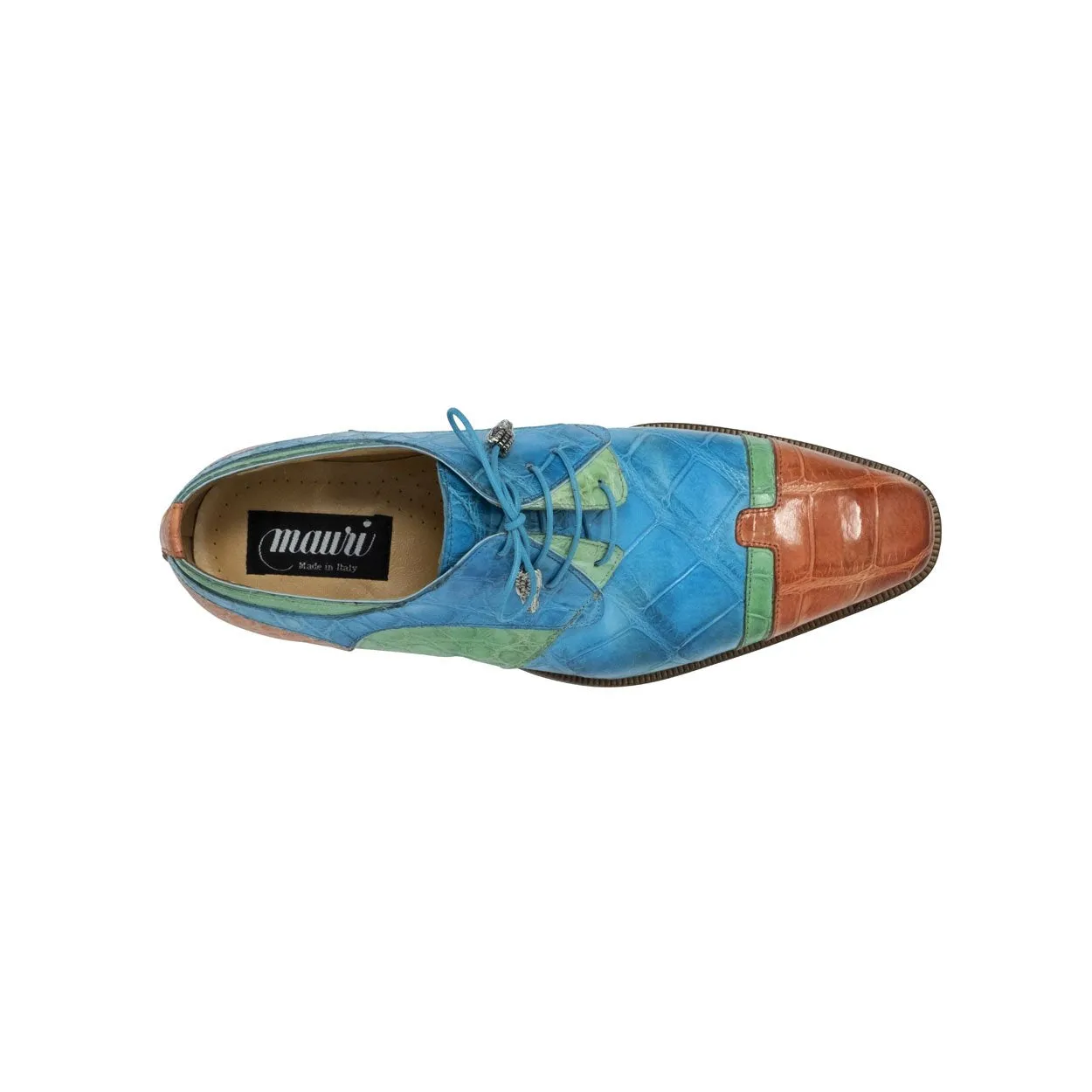 Mauri 4921 Stephen Men's Designer Shoes Multi Color Exotic Body Alligator Wing-tip Oxfords (MA5104)
