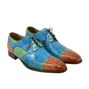 Mauri 4921 Stephen Men's Designer Shoes Multi Color Exotic Body Alligator Wing-tip Oxfords (MA5104)