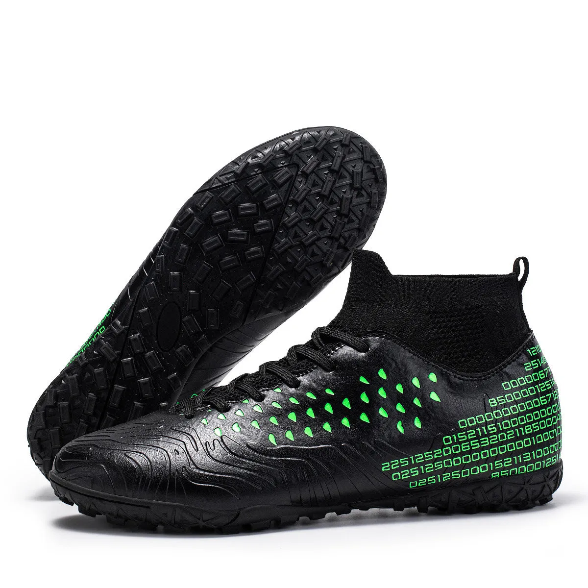 Men's  Synthetic Leather High-Top Football Turf Sports Shoes