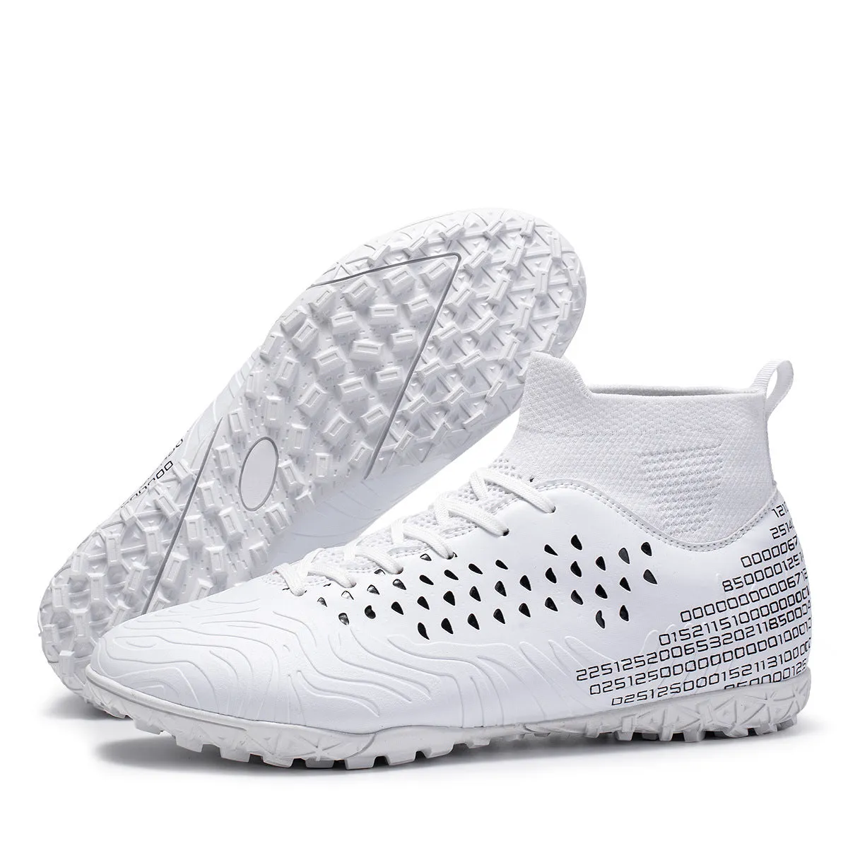 Men's  Synthetic Leather High-Top Football Turf Sports Shoes