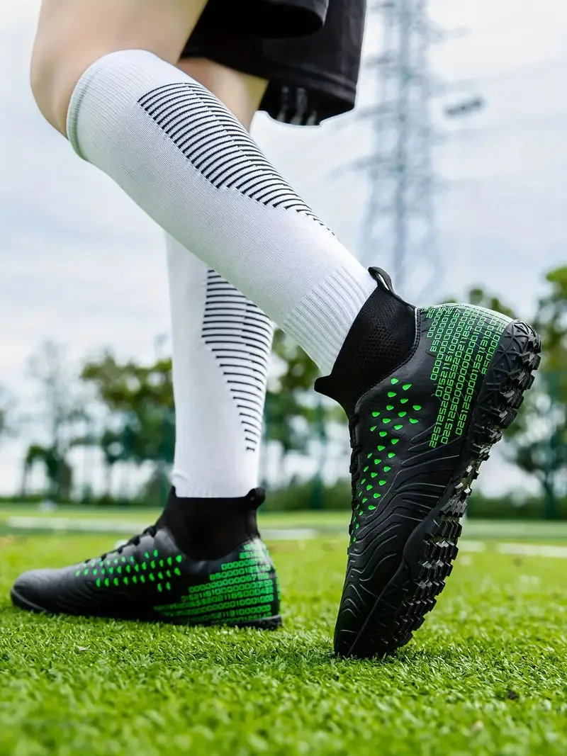 Men's  Synthetic Leather High-Top Football Turf Sports Shoes