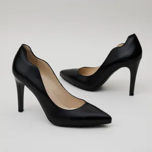 NeroGiardini Black Leather Court Shoes