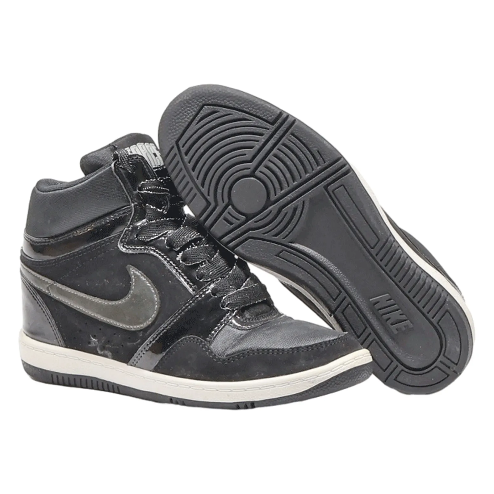 NIKE Force Sky High Top Trainers Black Synthetic Womens UK 4.5
