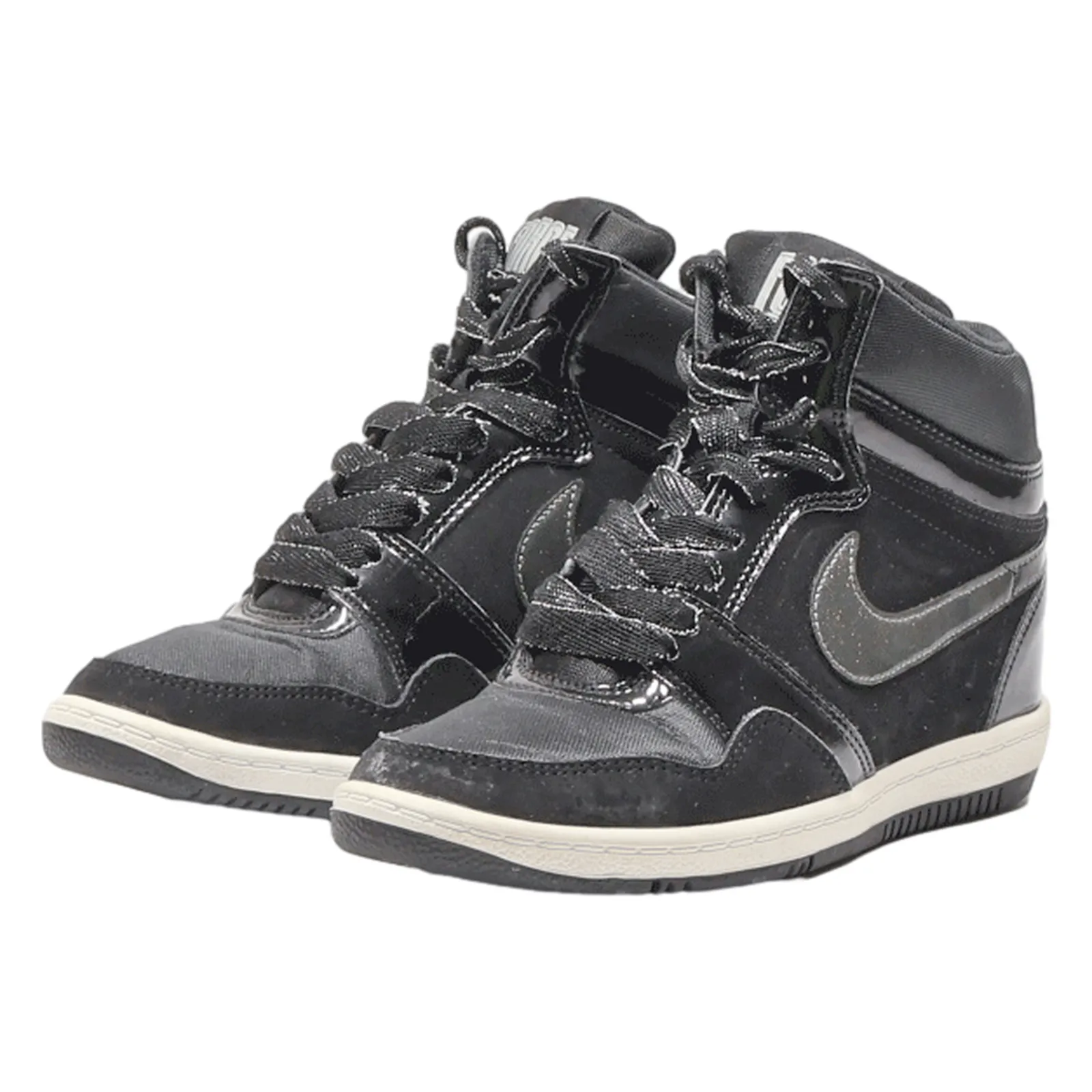 NIKE Force Sky High Top Trainers Black Synthetic Womens UK 4.5